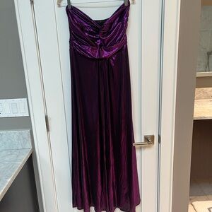 Elegant Strapless Purple Dress